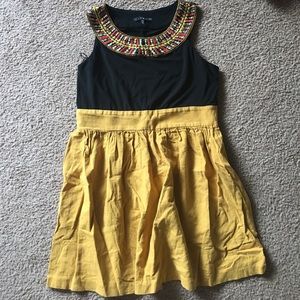 Mustard and Black Dress